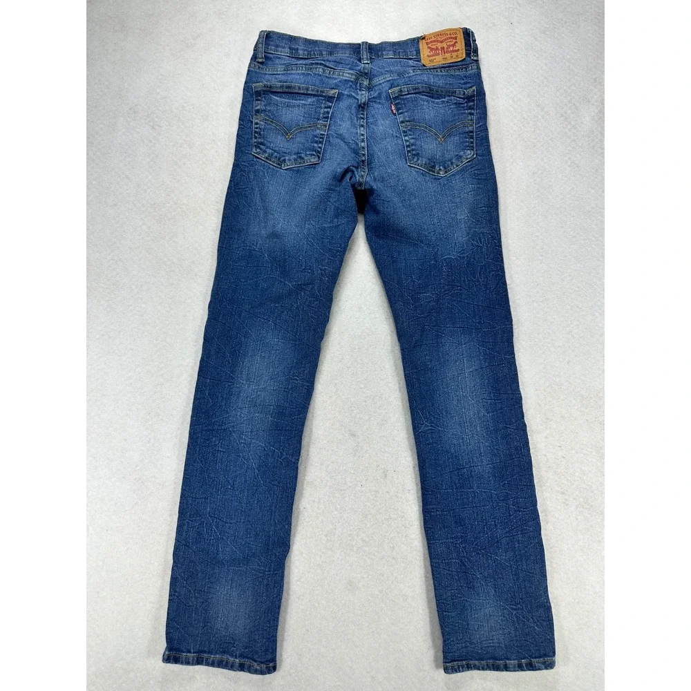 Levis 502 Regular Taper Jeans Mens 28x30 Medium Wash Blue Denim
